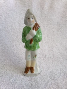 Vintage Made in Occupied Japan Figur Mann mit Fischerhut & Tasche - Bild 1 von 7