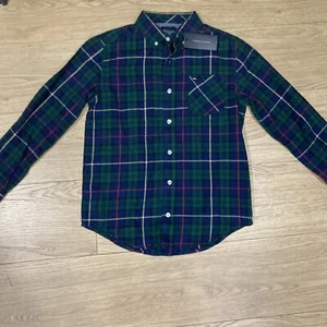 tommy hilfiger boys button up long sleeve Plated Cotton Flannel Shirt M 12/14) - Picture 1 of 13