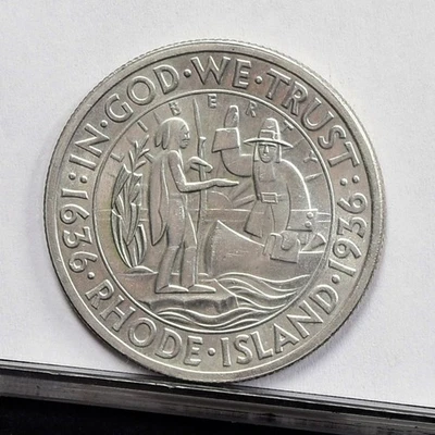 1936 Rhode Island Comm Silver Half Dollar - AU (#60575-L) - Image 1 of 4