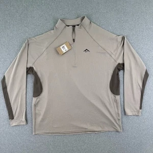 Nike Trail Pullover Mens 2XL Tan Dri-Fit FV9994-247 Wool Blend Half Zip Dri Fit - Picture 1 of 7