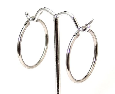  Pendientes de aro 1 pulgada hipoalergénicos de acero inoxidable quirúrgico sensibles para oídos Foto 1 de 3