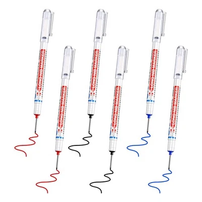 6Pcs Long Head Deep Hole Marker Multifunction Long Nosed Marker Deep Drill3667 - Imagen 1 de 4