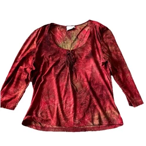 Top vintage moda bug taglia XL tie dye manica 3/4 boho hippie elasticizzato festival artistico - Foto 1 di 7