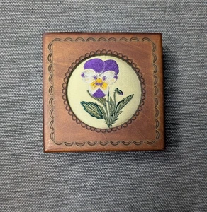 Hand Carved Wood Box Trinket Made in Poland Polish Wooden Keepsake - Picture 1 of 8