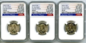 2025 P D S DR. VERA RUBIN QUARTER SET NGC MS66 FIRST DAY OF ISSUE - Picture 1 of 2