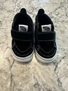 Vans Sk8-Hi Crib Black & White Skate Shoes Infant Size 4 - Picture 1 of 5