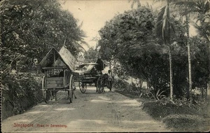 Singapore Road in Serembang Foreign Postcard Posted to USA - Picture 1 of 2