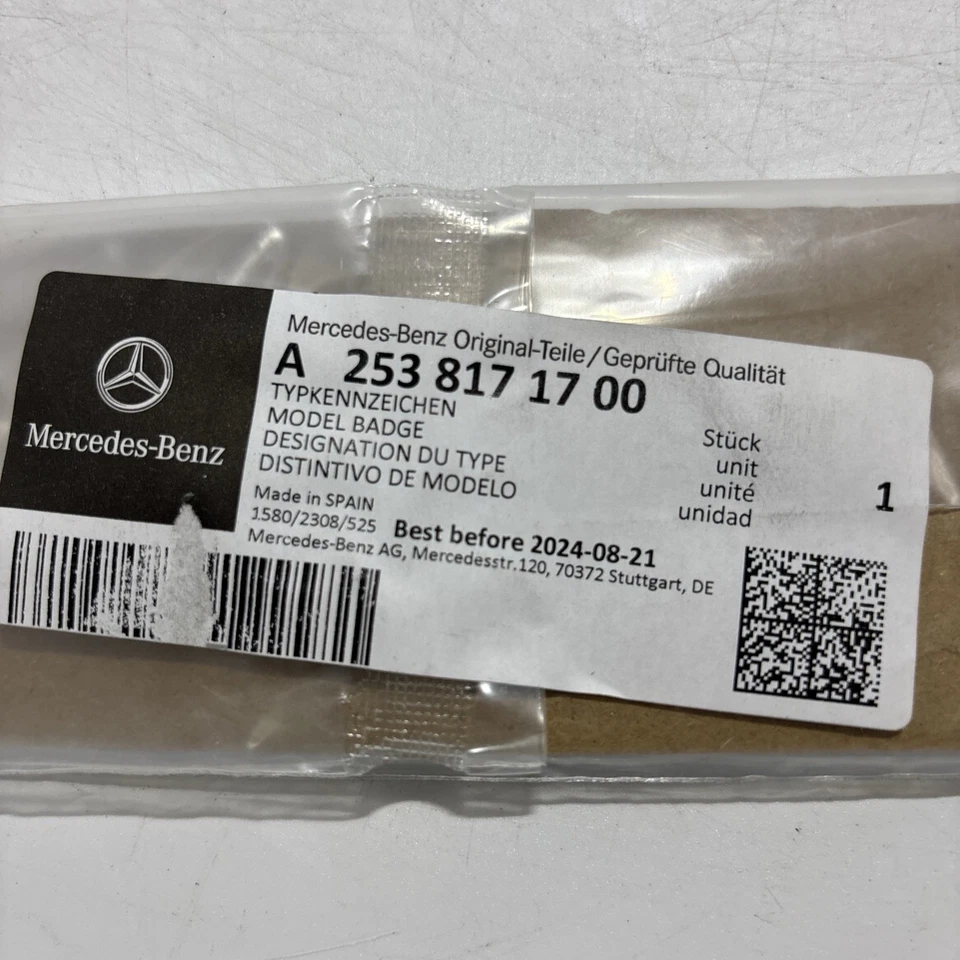 Mercedes-Benz GLC300 Rear Emblem NEW Genuine OEM A2538171700 2016 - 2022 - Image 1 of 4