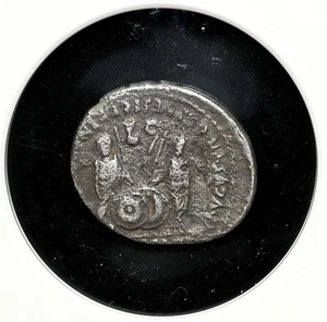 Augusto. 27 a.C.-14. AR Denario, Caio e Lucio Cesari, NGC VG - Foto 1 di 4