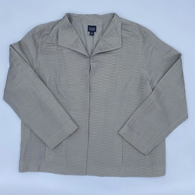Chaqueta Blazer Eileen Fisher Mujer 100% Seda Talla XL Crema Frente Abierto con Bolsillo Foto 1 de 4