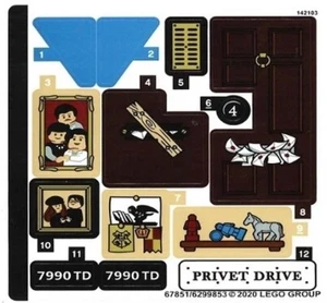 NUOVO Lego 75968 Foglio Adesivo SOLO Adesivi Originali Pezzi Set Mattoncini - Foto 1 di 1