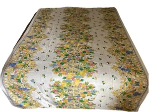 VTG Long Floral Fruit Rectangle 100”X61” Picnic Wedding Banquet Tablecloth Cover - Picture 1 of 11