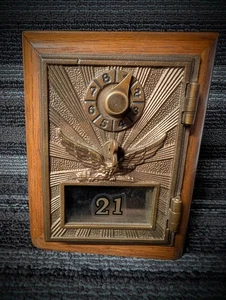 Antique USPS P O Post Office Box Door Bank With Combination - Picture 1 of 6