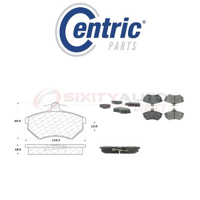 Centric Posi Quiet Metallic Brake Pads w Shims for 1988-1992 Audi 90 Quattro tz Foto 1 de 4