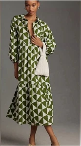 Preowned Anthropologie Maeve Bettina Printed Maxi Dress Size XL - Picture 1 of 15