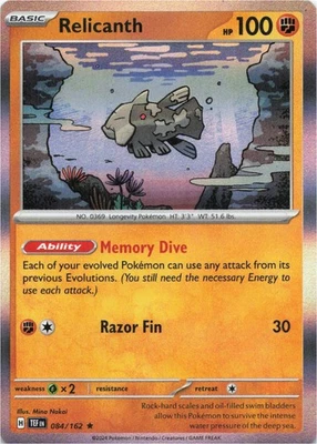 Pokemon - Relicanth #084/162 - SV05: Temporal Forces Holo - Image 1 of 2