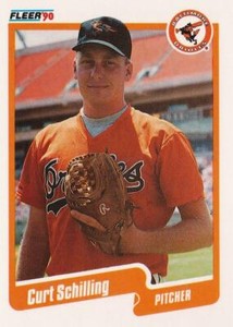 50) CURT SCHILLING Baltimore Orioles 1990 Fleer Update Baseball Card LOT
