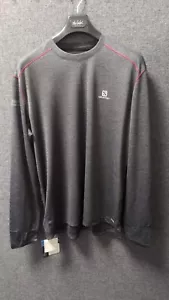 Salomon Men's Park Long Sleeve T-Shirt Grey UK XL LN051 KK 02 - Picture 1 of 5
