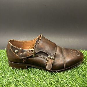 Pikolinos Monk Strap Womens 7 Brown Shoes Flats Leather Casual Buckle Preppy