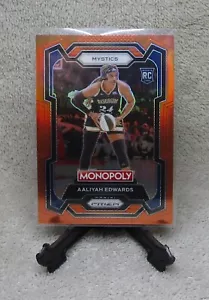 AALIYA EDWARDS 2024 WNBA Prizm Monopoly ORANGE PRIZMS Rookie Card Serial #77/124 - Foto 1 di 3