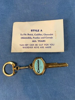 CADILLAC BUICK CHEVY CORVAIR LLAVE EN BLANCO + Estilo A + LLAVERO VINTAGE 3724 Foto 1 de 4