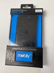 Mobily Leather Flip Phone Case for the iPhone SE, 5 & 5S - Genuine - AU Sellers - Picture 1 of 2