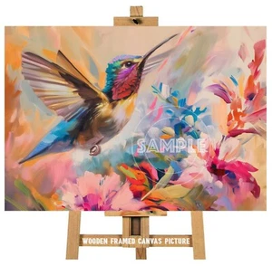 HUMMINGBIRD CANVAS ART PICTURE BEAUTIFUL COLOURFUL ART FRAMED CANVAS WALL ART #7 - Picture 1 of 12