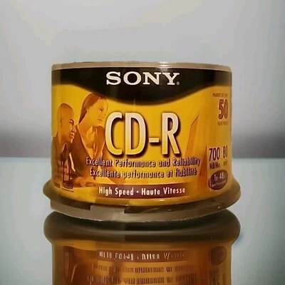 Sony CD-R 50 Pack of High Speed Recordable CDs 700 MB 80 Min 1X-48X Sealed New - Image 1 of 4
