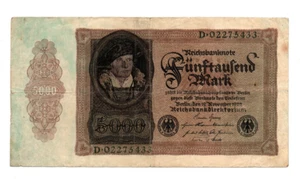 5000 MARK FINE BANKNOTE FROM GERMANY 1922 PICK-78 - Imagen 1 de 2