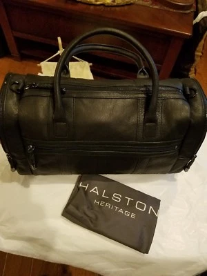 Bolso de Mano Halston Heritage Jerry Mediano de Cuero Nuevo con Etiquetas $495 Negro Foto 1 de 4