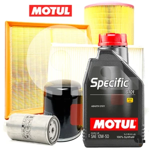 Kit Tagliando Per Abarth 500 595 695 1.4 Dal 2008 3 Filtri+3 LT Olio Motul 10W50 - Foto 1 di 7
