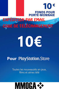 Pour €10 EUR Carte PlayStation Network - 10 EURO Code Jeu - Compte français - FR