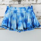 Harajuku S Short Flare Blue Watercolor Twirly Skirt Kawaii Lined Jerry Leigh Euc