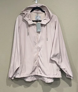 SOIA & KYO Oaklynn Jacke Windbreaker Damen 1X Übergröße Rosa Kapuze Neu mit Etikett - Bild 1 von 9