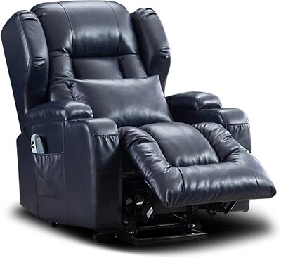 Power Recliner Sofa PU Leather Heat Massage Lift Recliner Chairs for Living Room - Image 1 of 4