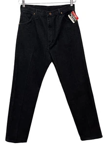 Vintage WRANGLER Western Cowgirl Rodeo High Rise Black Denim Jeans 30 x 32 NOS - Picture 1 of 9