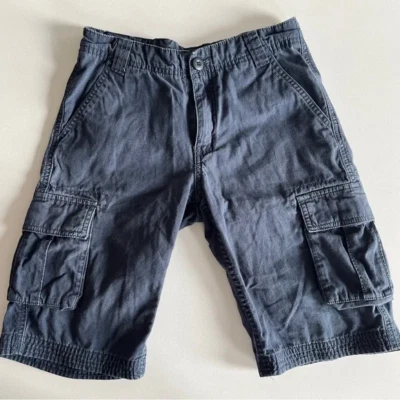 Hanna Andersson cargo shorts boys 130 8 navy blue cotton adjustable waist preppy - Image 1 of 4