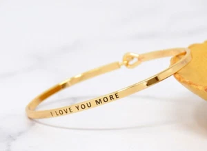 I LOVE YOU MORE | Bracciale semplice inciso con messaggi ispirati | ORO - Foto 1 di 9