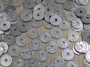 Thailand Lot of 107 Coins 5 Satang, Nickel 2 Grams, 17.5 mm, Magnetic - Picture 1 of 5