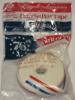 HUNT-WILDE SCHWINN 1976 BICENTENNIAL RED WHITE BLUE FLEXON VINYL HANDLEBAR TAPE  - Image 1 of 2