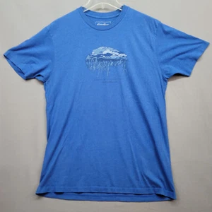 Eddie Bauer Original Outdoor Outfitters Buffalo Short Sleeve T Shirt Medium Blue - Picture 1 of 12