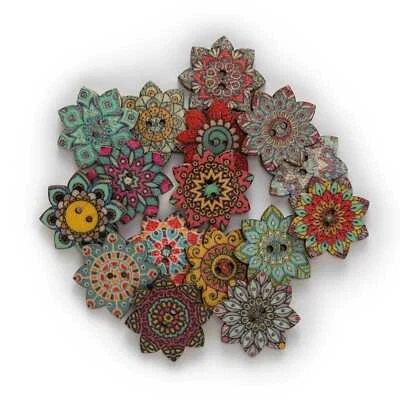 50pcs Retro Series Wood Buttons Sewing Scrapbooking Clothing Craft Making Decor - Image 1 of 2