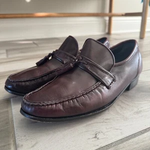 Mocassini slip-on scarpe da uomo 10 D marrone scuro in pelle nappe 33290 - Foto 1 di 10
