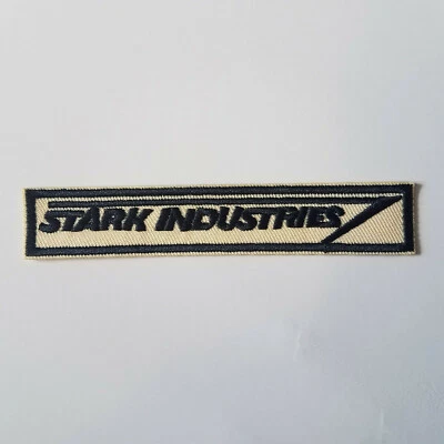 Iron man Stark Industries Off White Logo embroidered Patch 4 1/2 inches