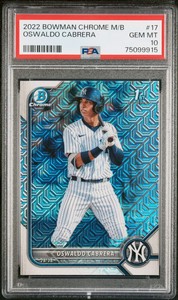 2022 1st Bowman Chrome Prospects OSWALDO CABRERA Mega Box Mojo Refractor PSA 10!