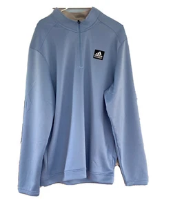 NWT Adidas pullover, men's L, Ash Blue, 1/4 Zipper, polyester - Picture 1 of 4