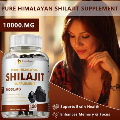 PSLALAE 120pz Shilajit Himalayano Puro 10000mg - Energia, Estremamente Potente, Resistenza