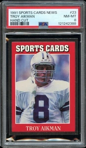 1991 Allan Kaye's Sports Cards News #23 Troy Aikman PSA 8 NM-MT Low Pop HOF - Foto 1 di 2