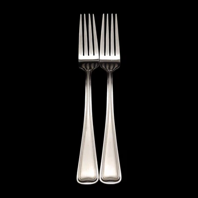 2 Gorham Monet Frosted Dinner Forks - 8 1/4" Satin Stainless Steel China - Image 1 of 4