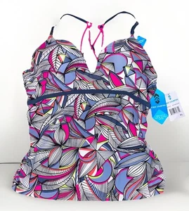NWT Free Country Tankini Pink/Gray Mix Match Swimwear Adjustable Straps Size: XL - Picture 1 of 5